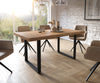 Dining Table Olympus Live Edge Acacia Wood Natural Square Frame Slim Black 140-300cm