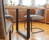 Dining Table Olympus Live Edge 200cm Oak Wood Natural Square Frame Slim Black 50mm Top