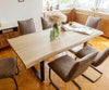 Dining Table Olympus Live Edge 200cm Oak Wood Natural Square Frame Slim Black 50mm Top