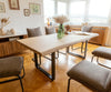 Dining Table Olympus Live Edge 200cm Oak Wood Natural Square Frame Slim Black 50mm Top