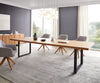 Dining Table Olympus 300x100cm Oak Wood Natural Square Frame Black