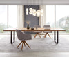Dining Table Olympus 300x100cm Oak Wood Natural Square Frame Black
