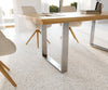 Dining Table Olympus Live Edge 200cm Oak Wood Natural Square Frame Slim Steel 50mm Top