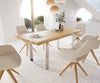 Dining Table Olympus Live Edge 200cm Oak Wood Natural Square Frame Slim Steel 50mm Top
