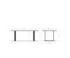Dining Table Olympus Live Edge 200cm Oak Wood Natural Square Frame Slim Steel 50mm Top