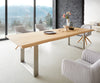 Dining Table Olympus Live Edge Oak Wood Natural Square Frame Slim Steel 160-300cm