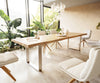 Dining Table Olympus Live Edge Oak Wood Natural Square Frame Slim Steel 160-300cm