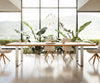 Dining Table Olympus Live Edge 300cm Oak Wood Natural Square Frame Slim Steel 50mm Top