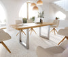 Dining Table Olympus Live Edge 200cm Oak Wood Natural Square Frame Steel 50mm Top