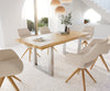 Dining Table Olympus Live Edge 200cm Oak Wood Natural Square Frame Steel 50mm Top