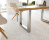 Dining Table Olympus Live Edge 200cm Oak Wood Natural Square Frame Steel 50mm Top