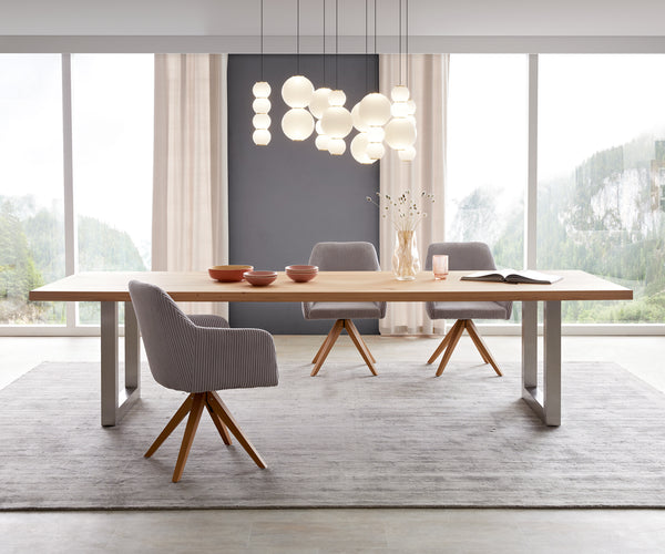 Dining Table Olympus 300x100cm Oak Wood Natural Square Frame Steel