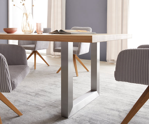 Dining Table Olympus 300x100cm Oak Wood Natural Square Frame Steel