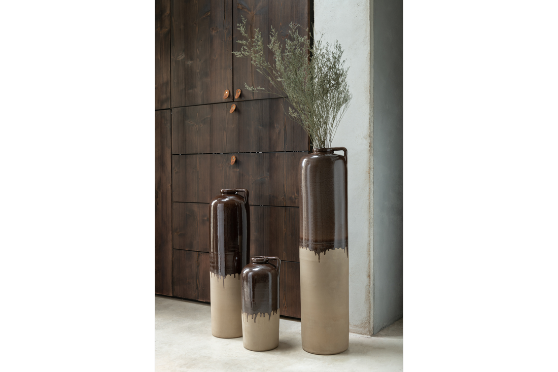 Vase Valeria 38cm Ceramic Beige-Brown