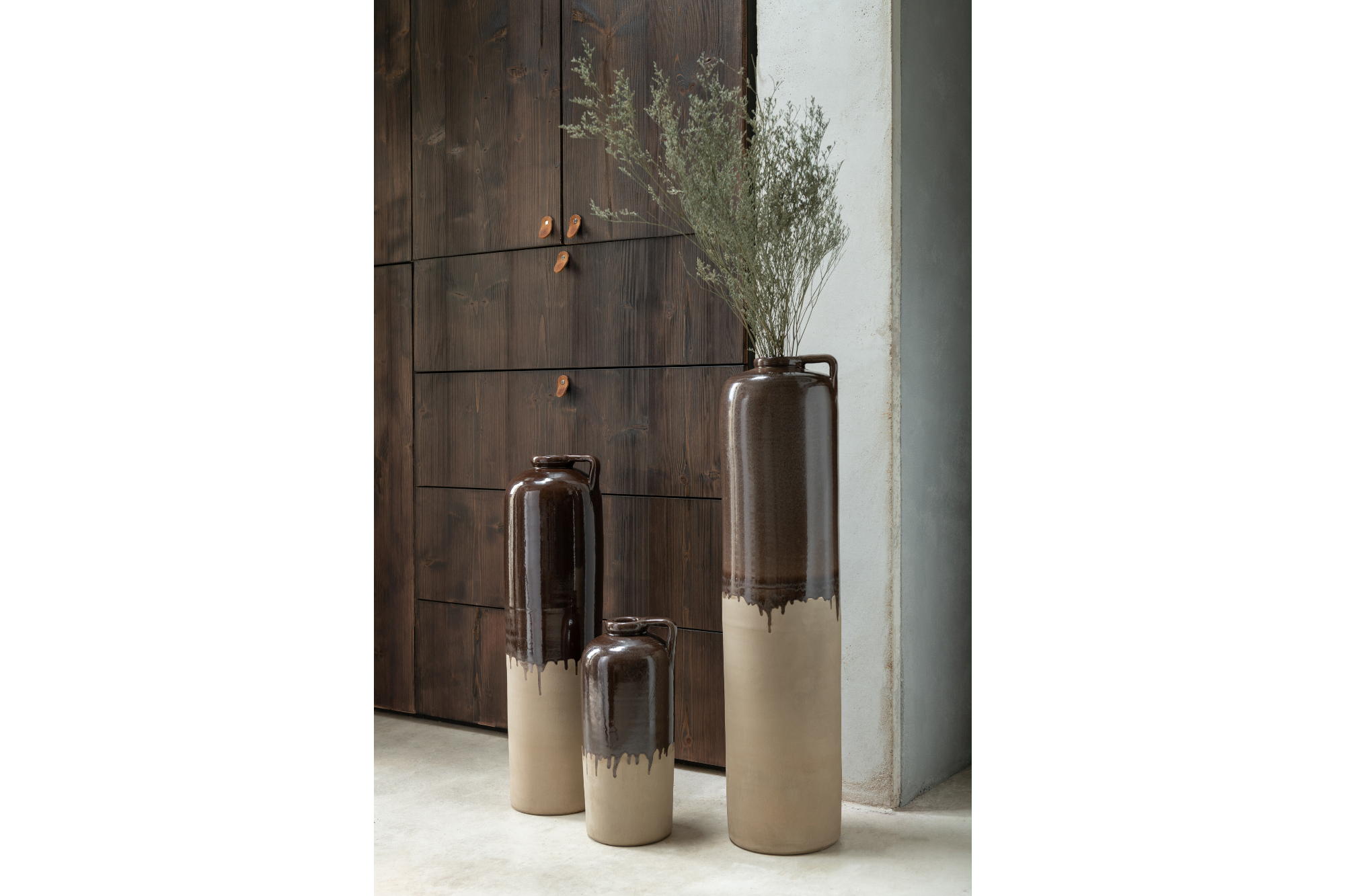Vase Valeria 83cm Ceramic Beige-Brown