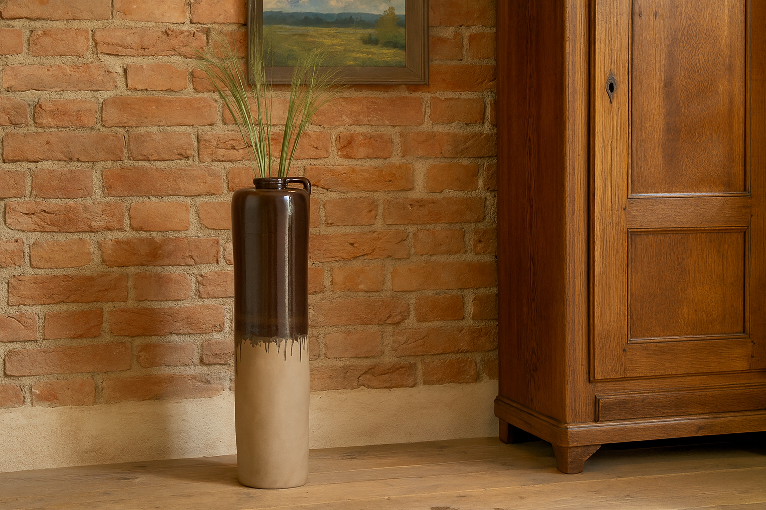 Vase Valeria 83cm Ceramic Beige-Brown