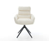 Dining Chair Abelia Bouclé White Cross Base 360° Swivel Black