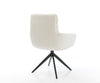 Dining Chair Abelia Bouclé White Cross Base 360° Swivel Black