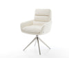 Dining Chair Abelia Bouclé White Cross Base 360° Swivel Silver