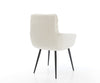 Dining Chair Abelia Bouclé White 4 Legs Base Black
