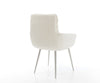 Dining Chair Abelia Bouclé White 4 Legs Base Silver