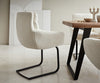 Dining Chair Abelia Bouclé White Cantilever Flat Base Black