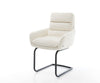 Dining Chair Abelia Bouclé White Cantilever Round Base Black