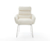 Dining Chair Abelia Bouclé White Sled Base Silver