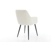 Dining Chair Pejo Bouclé White 4 Legs Base Black Pocket Springs