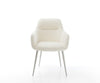 Dining Chair Pejo Bouclé White 4 Legs Base Silver Pocket Springs