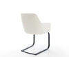 Dining Chair Pejo Bouclé White Cantilever Flat Base Black Pocket Springs