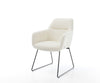 Dining Chair Pejo Bouclé White Sled Base Black Pocket Springs