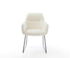 Dining Chair Pejo Bouclé White Sled Base Black Pocket Springs