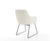 Dining Chair Pejo Bouclé White Sled Base Black Pocket Springs