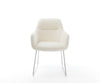 Dining Chair Pejo Bouclé White Sled Base Silver Pocket Springs