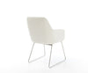 Dining Chair Pejo Bouclé White Sled Base Silver Pocket Springs