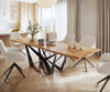 Dining Table Olympus Live Edge 300cm Acacia Wood Natural Spider Frame Black 35mm Top