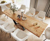 Dining Table Olympus Live Edge 300cm Acacia Wood Natural Spider Frame Black 35mm Top