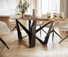 Dining Table Olympus Live Edge 300cm Acacia Wood Natural Spider Frame Black 35mm Top