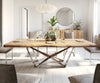 Dining Table Olympus Live Edge 260cm Acacia Wood Natural Spider Frame Steel 55mm Top