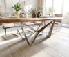 Dining Table Olympus Live Edge 260cm Acacia Wood Natural Spider Frame Steel 55mm Top