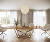 Dining Table Olympus Live Edge 300cm Acacia Wood Natural Spider Frame Steel 35mm Top