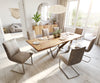Dining Table Olympus Live Edge 240cm Acacia Wood Natural Spider Frame Steel 35mm Top