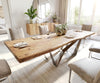 Dining Table Olympus Live Edge 280cm Acacia Wood Natural Spider Frame Steel 55mm Top