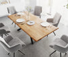Dining Table Olympus Live Edge 200cm Acacia Wood Natural Cross Frame Black 35mm Top