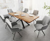 Dining Table Olympus Live Edge 200cm Acacia Wood Natural Cross Frame Black 35mm Top