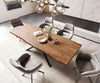 Dining Table Olympus Live Edge 260cm Acacia Wood Brown Cross Frame Black 55mm Top