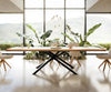 Dining Table Olympus Live Edge 300cm Oak Wood Natural Cross Frame Black 50mm Top