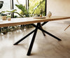 Dining Table Olympus Live Edge 300cm Oak Wood Natural Cross Frame Black 50mm Top