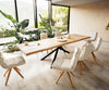 Dining Table Olympus Live Edge 300cm Oak Wood Natural Cross Frame Black 50mm Top